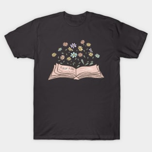 A book a day keeps reality away Wildflowers Book Lover T-Shirt